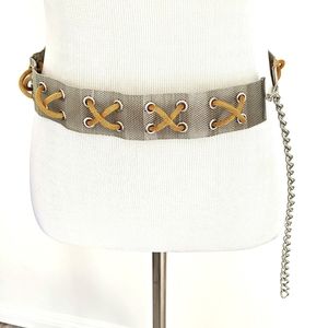 NWOT Metal Mesh Gold Silver Duo-tone Chain Belt